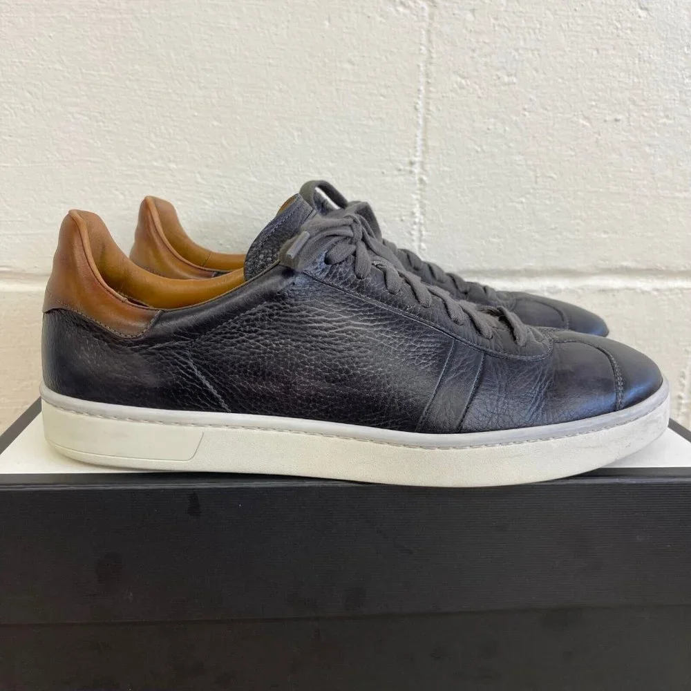 Magnanni Gunner 20468 Black Grey Casual Fashion Sneaker Shoes Lace up Men's 12 M